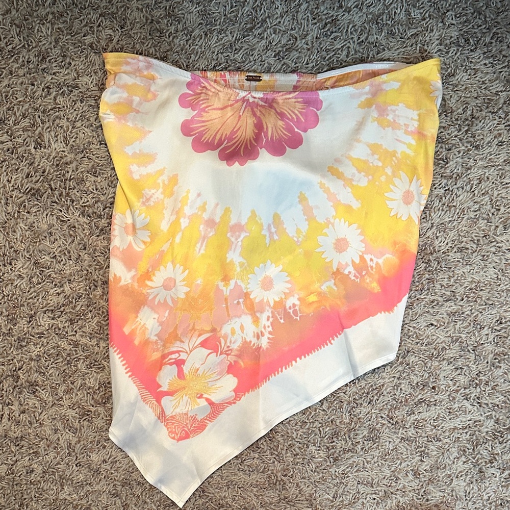 Free People Pink and Yellow Floral Blouse